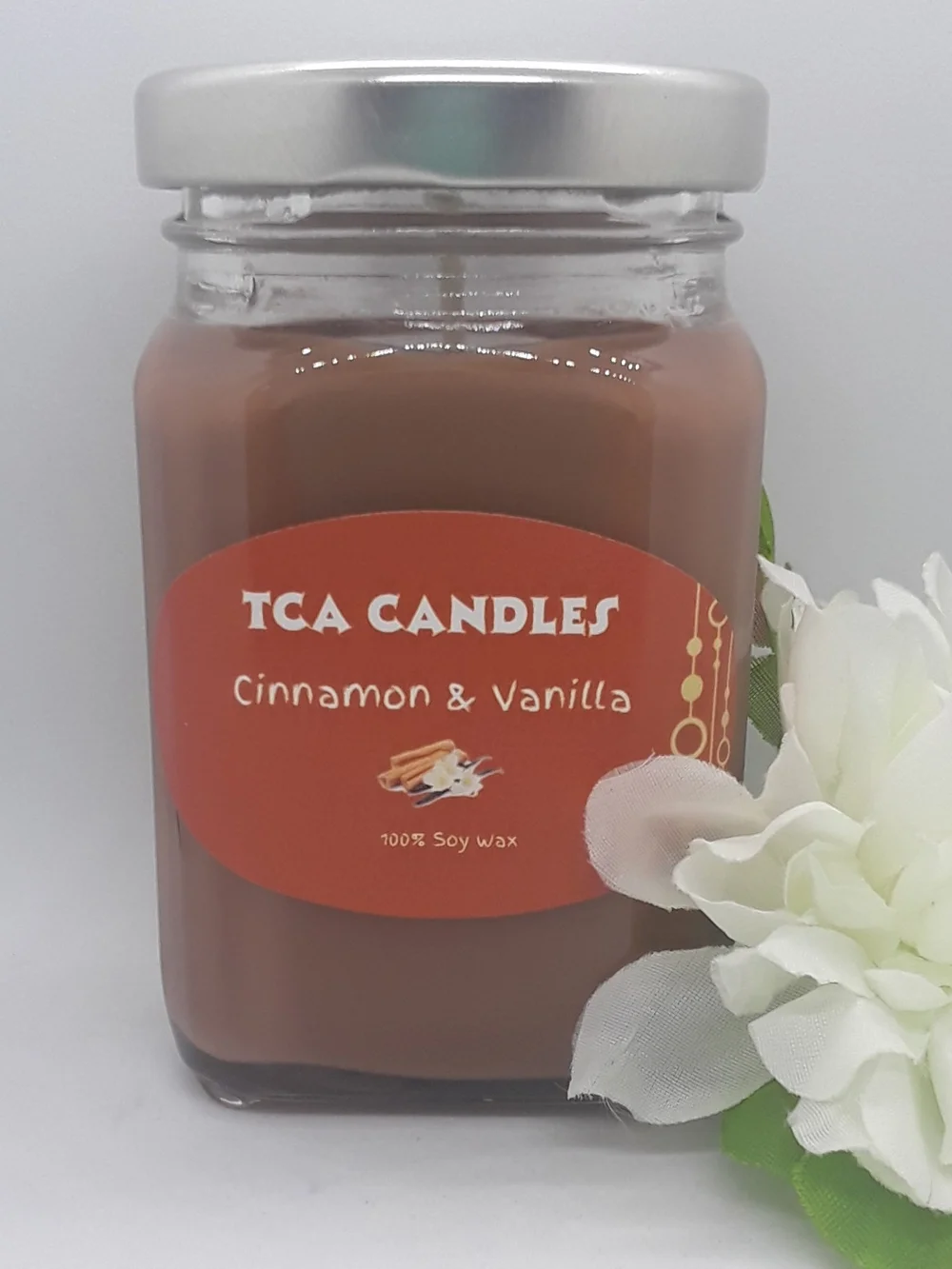 Cinnamon & Vanilla Soy Jar Candle - Brown